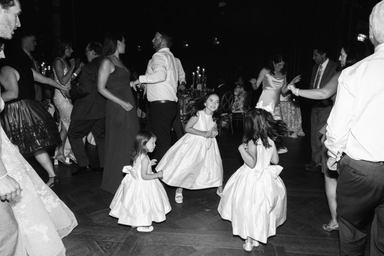 Kids dancing on the reception dance floor.
