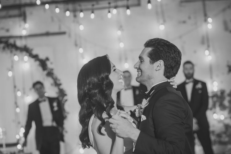 Couple sharing their first dance.